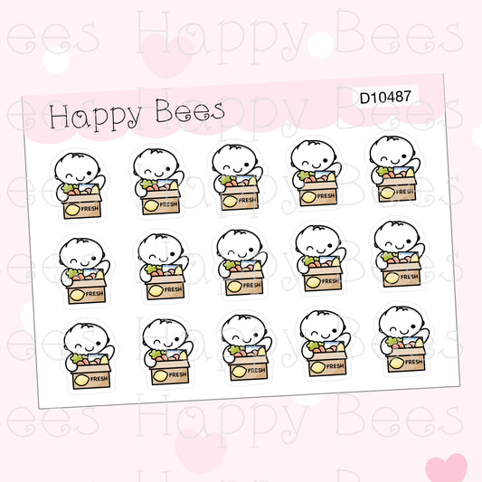 Meal Boxes Doodles - Cute Meal Kit Recipe Boxes Food Delivery Planner Stickers D10487