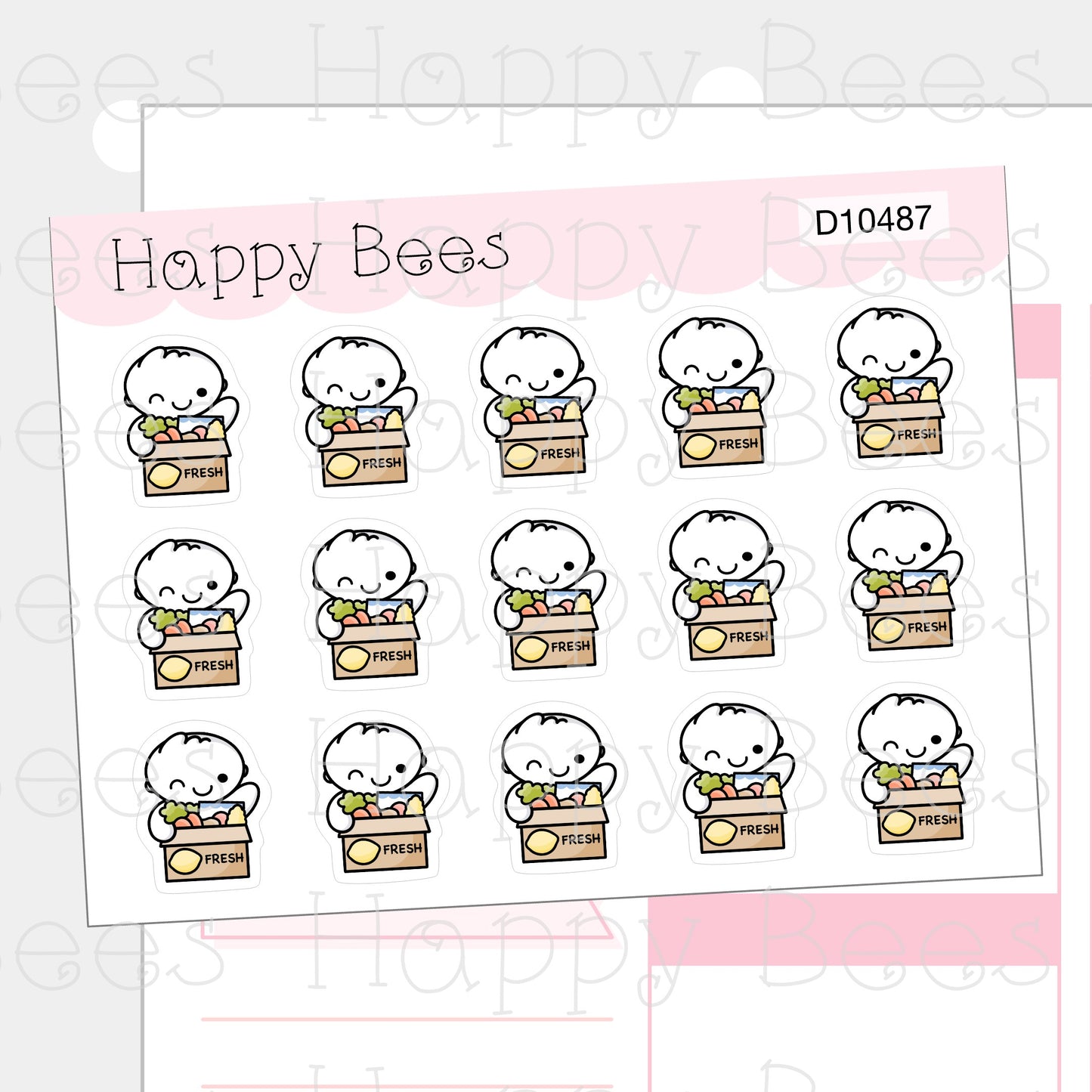 Meal Boxes Doodles - Cute Meal Kit Recipe Boxes Food Delivery Planner Stickers D10487