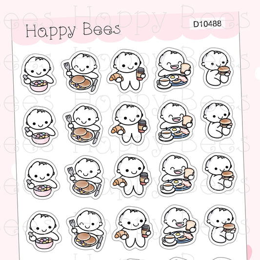 Breakfast Doodles Vol. 2 - Cute Food Drinks Planner Stickers D10488