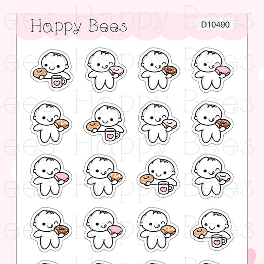 Doughnut Doodles - Cute Food Dessert Bakery Planner Stickers D10490