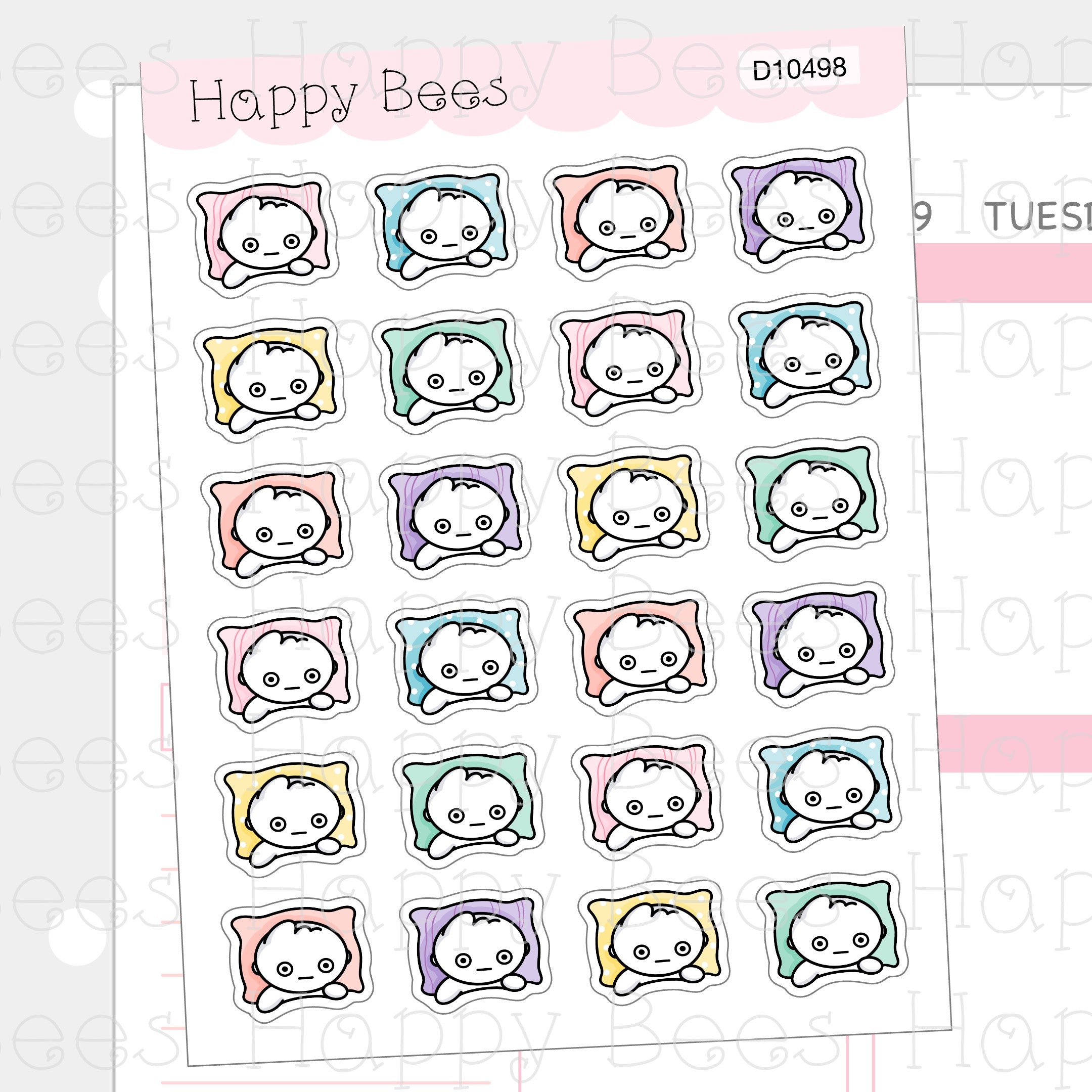 Can't Sleep Doodles - Cute Insomnia Planner Stickers D10498