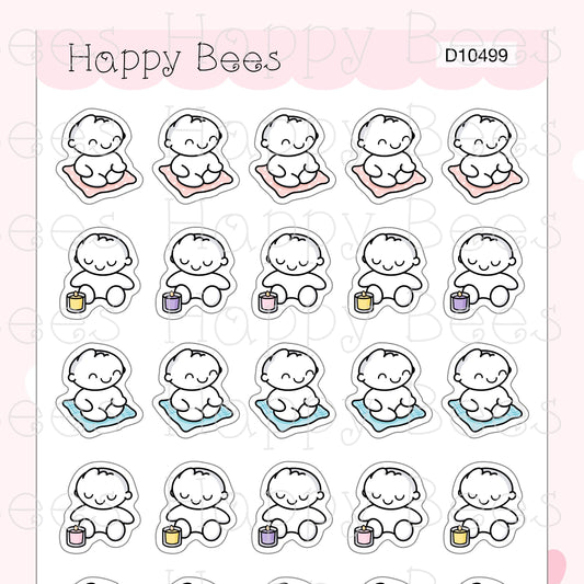 Meditation Doodles - Cute Scent Candle Mental Health Planner Stickers D10499