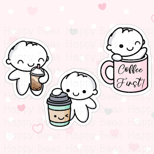 Coffee Die Cut Doodles - Cute Bullet Journal Planner Stickers DC10007