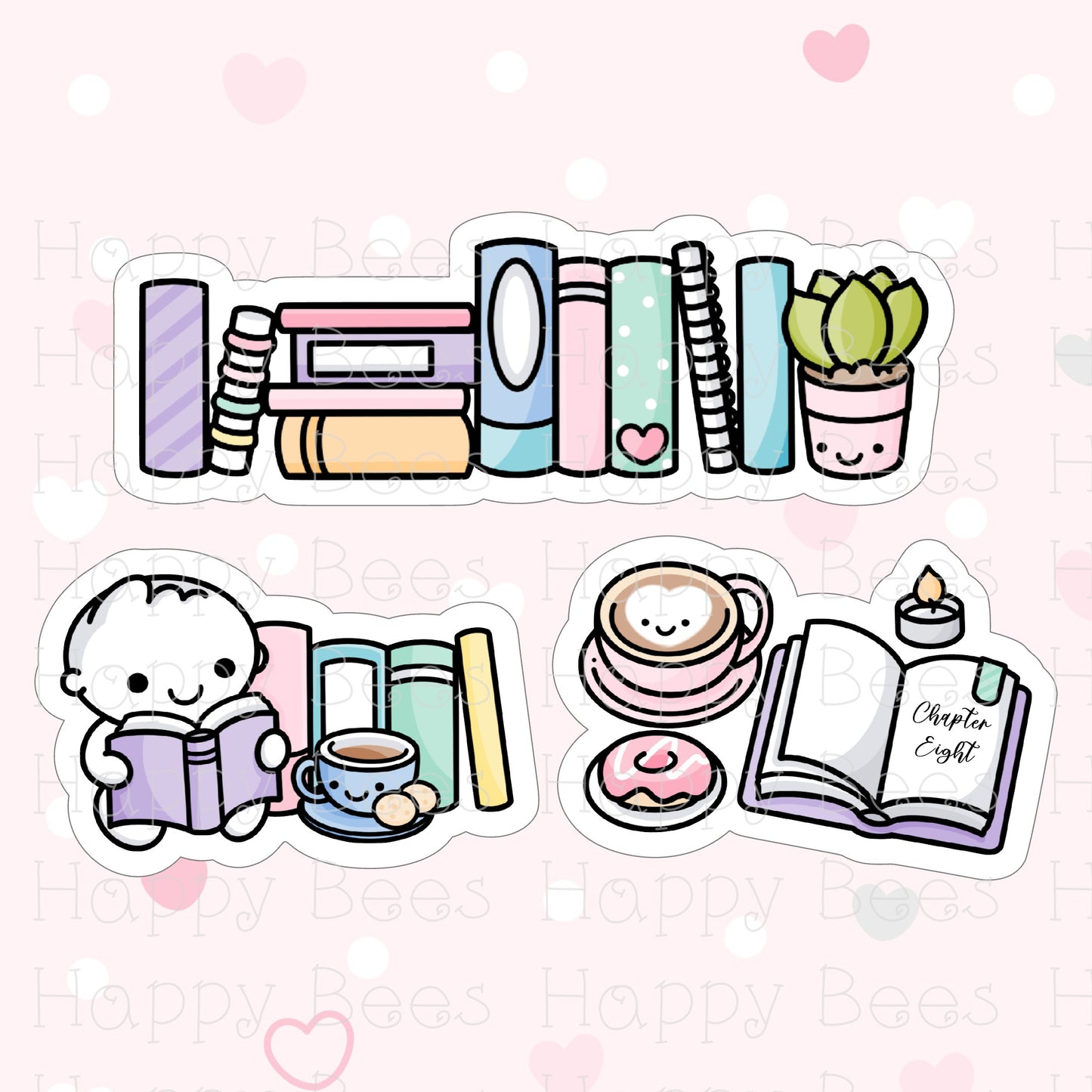 Books Die Cut Doodles - Cute Bullet Journal Planner Stickers DC10008