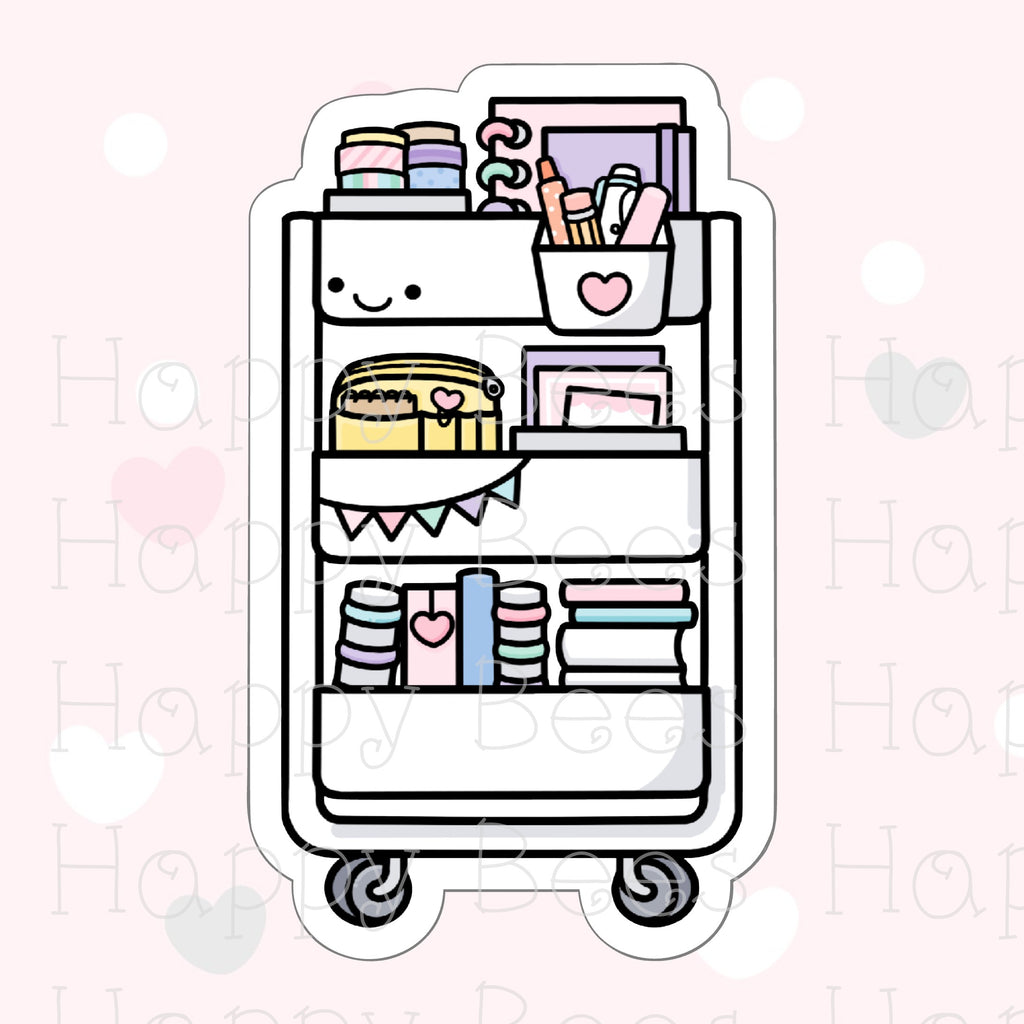Planner Cart Die Cut Doodles - Cute Bullet Journal Planner Stickers DC10009