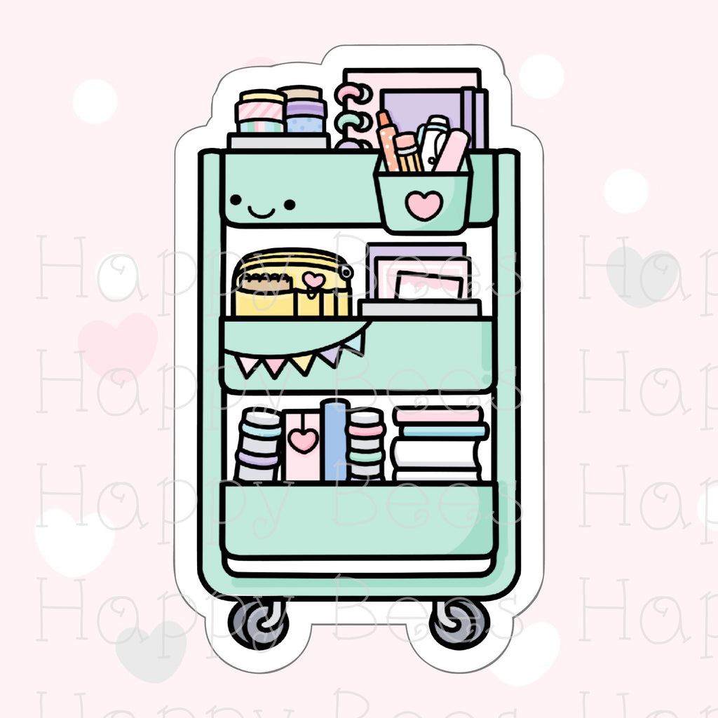 Planner Cart Die Cut Doodles - Cute Bullet Journal Planner Stickers DC10009