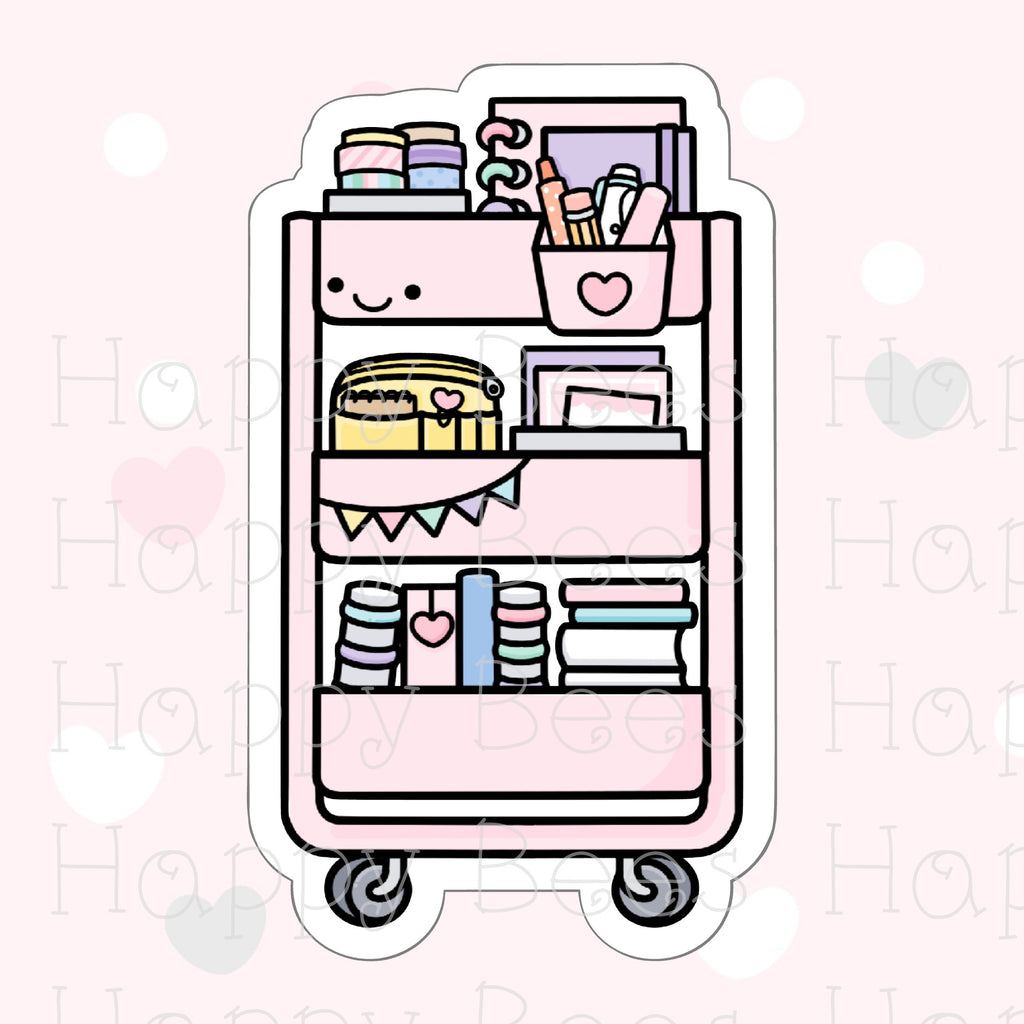 Planner Cart Die Cut Doodles - Cute Bullet Journal Planner Stickers DC10009