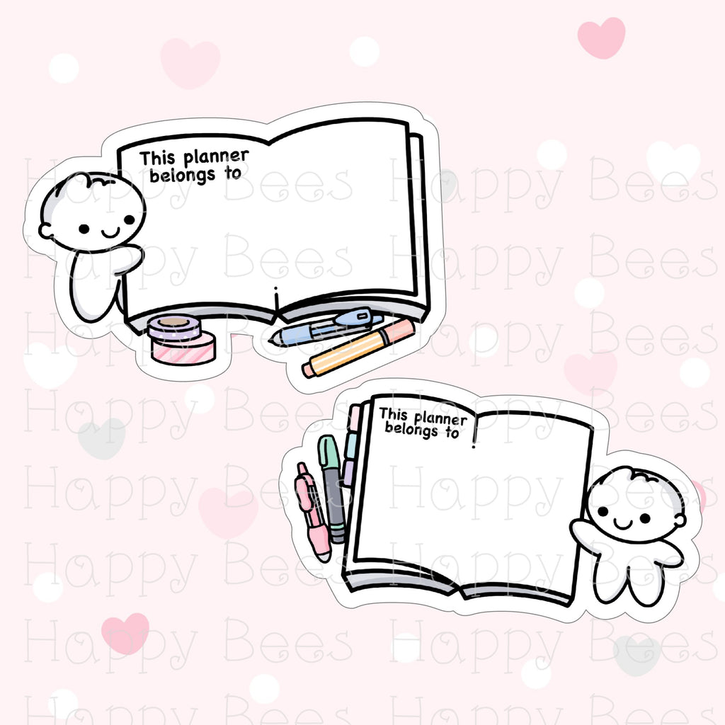 This Planner Belongs to Die Cut Doodles - Cute Bullet Journal Planner Stickers DC10010