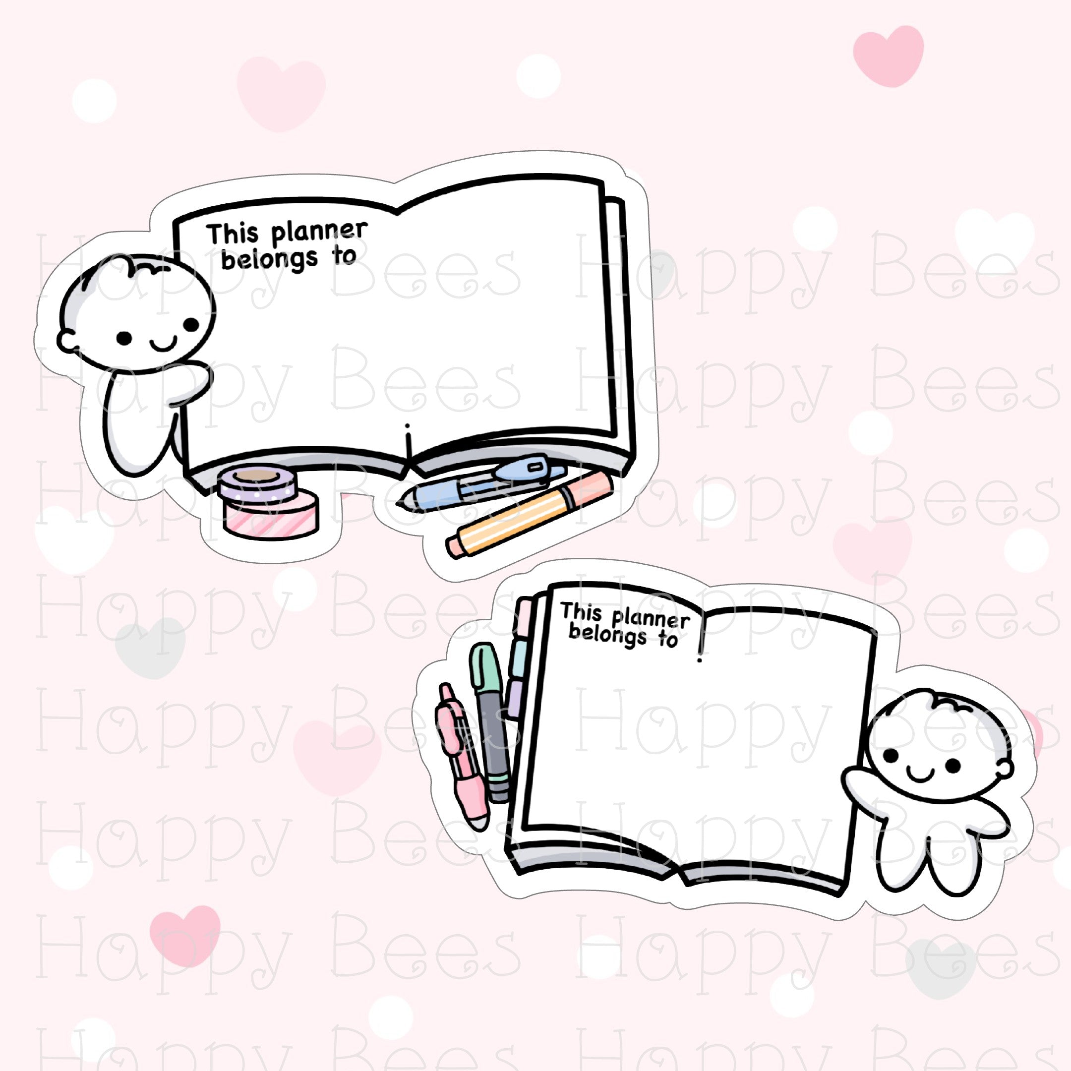 This Planner Belongs to Die Cut Doodles - Cute Bullet Journal Planner Stickers DC10010