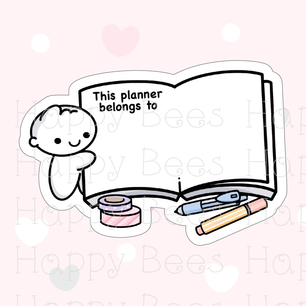 This Planner Belongs to Die Cut Doodles - Cute Bullet Journal Planner Stickers DC10010