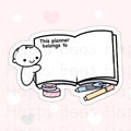 This Planner Belongs to Die Cut Doodles - Cute Bullet Journal Planner Stickers DC10010