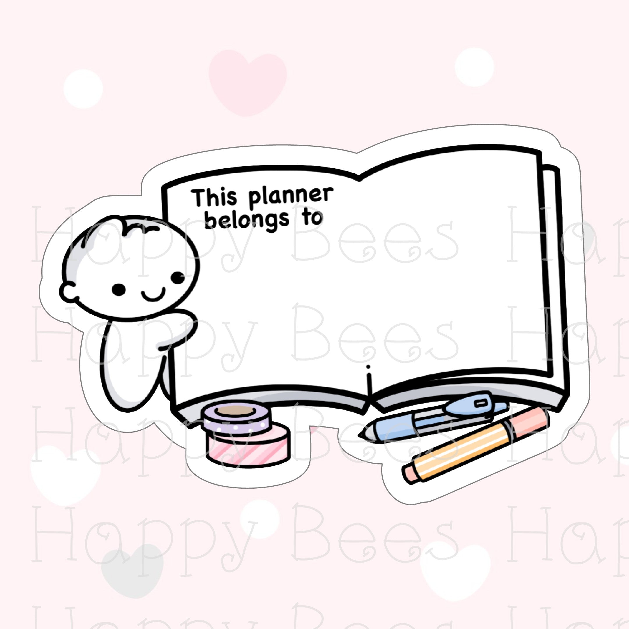 This Planner Belongs to Die Cut Doodles - Cute Bullet Journal Planner Stickers DC10010