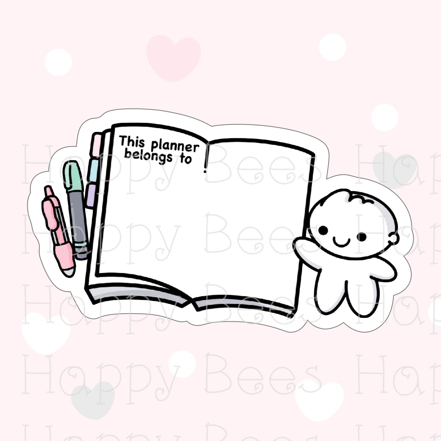 This Planner Belongs to Die Cut Doodles - Cute Bullet Journal Planner Stickers DC10010