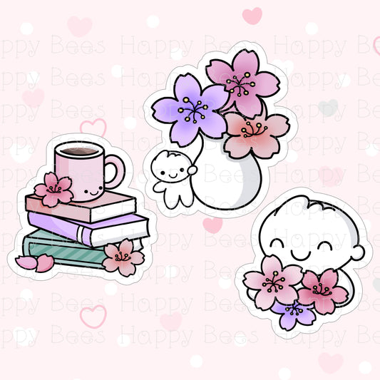 Cherry Blossom Die Cut Doodles - Cute Bullet Journal Planner Stickers DC10012
