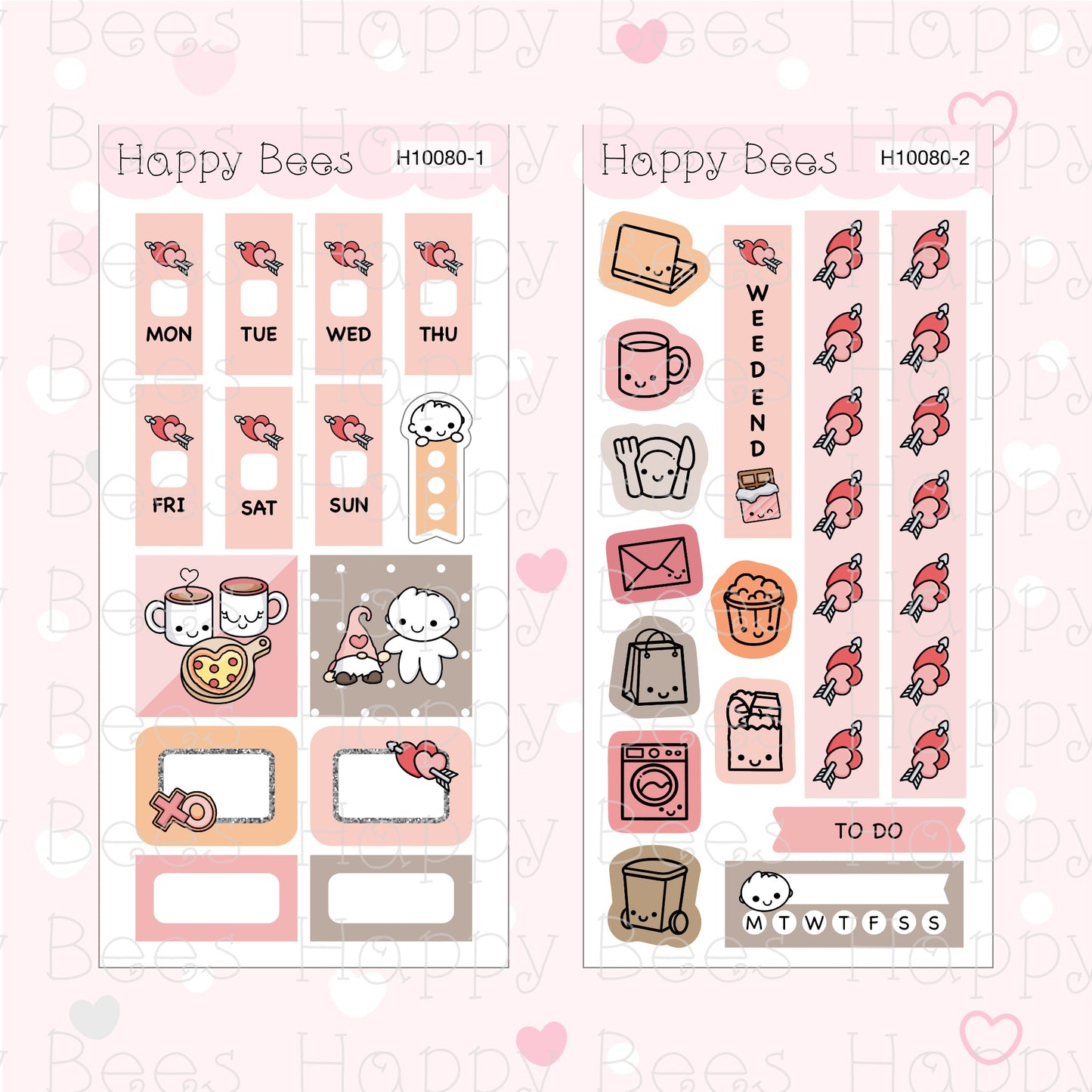 Valentine's Day - Hobonichi Weeks Weekly Planner Sticker Kit H10080