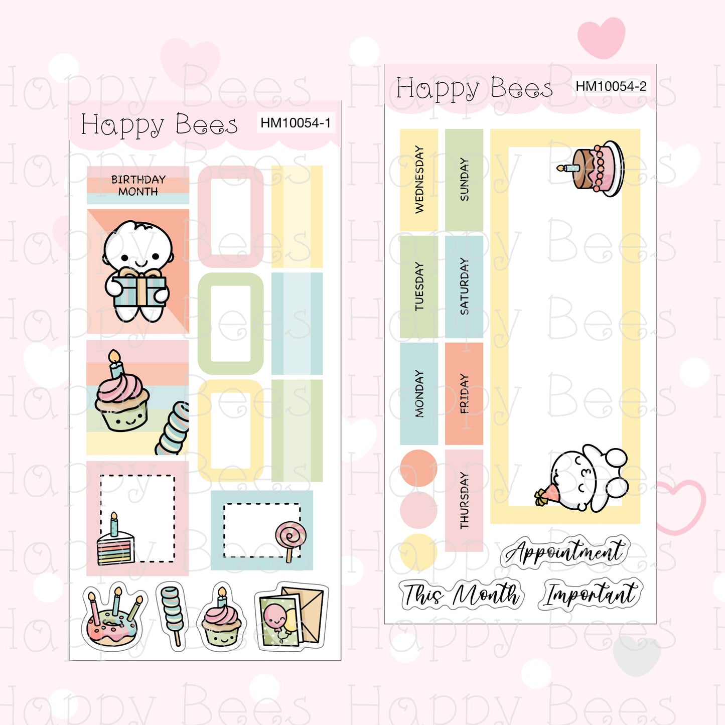 Birthday - Hobonichi Weeks Monthly Planner Sticker Kit HM10054