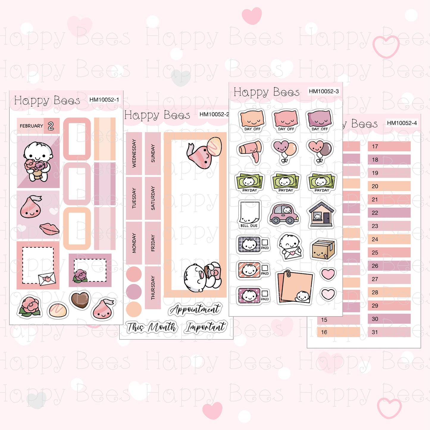 January to June - Hobonichi Weeks Monthly Planner Sticker Kit HM10051-53 / 55-57