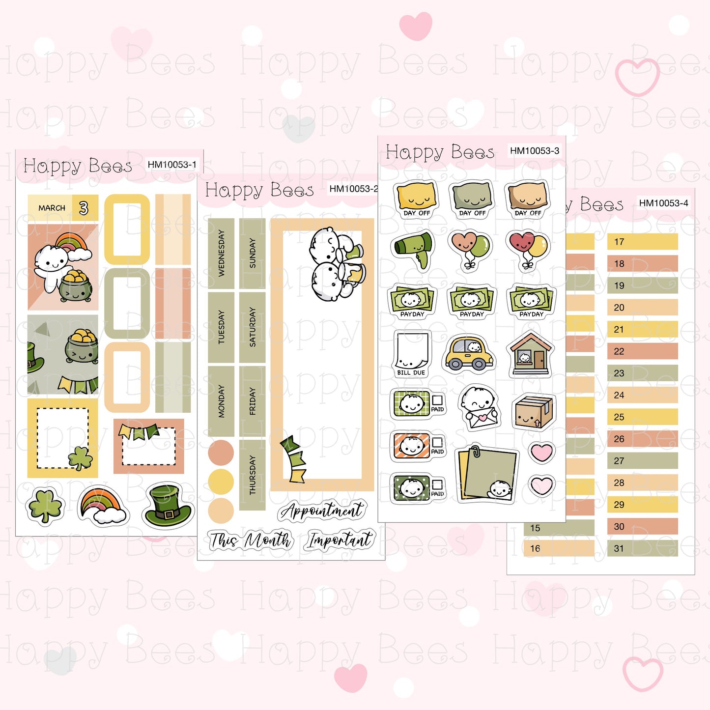 January to June - Hobonichi Weeks Monthly Planner Sticker Kit HM10051-53 / 55-57