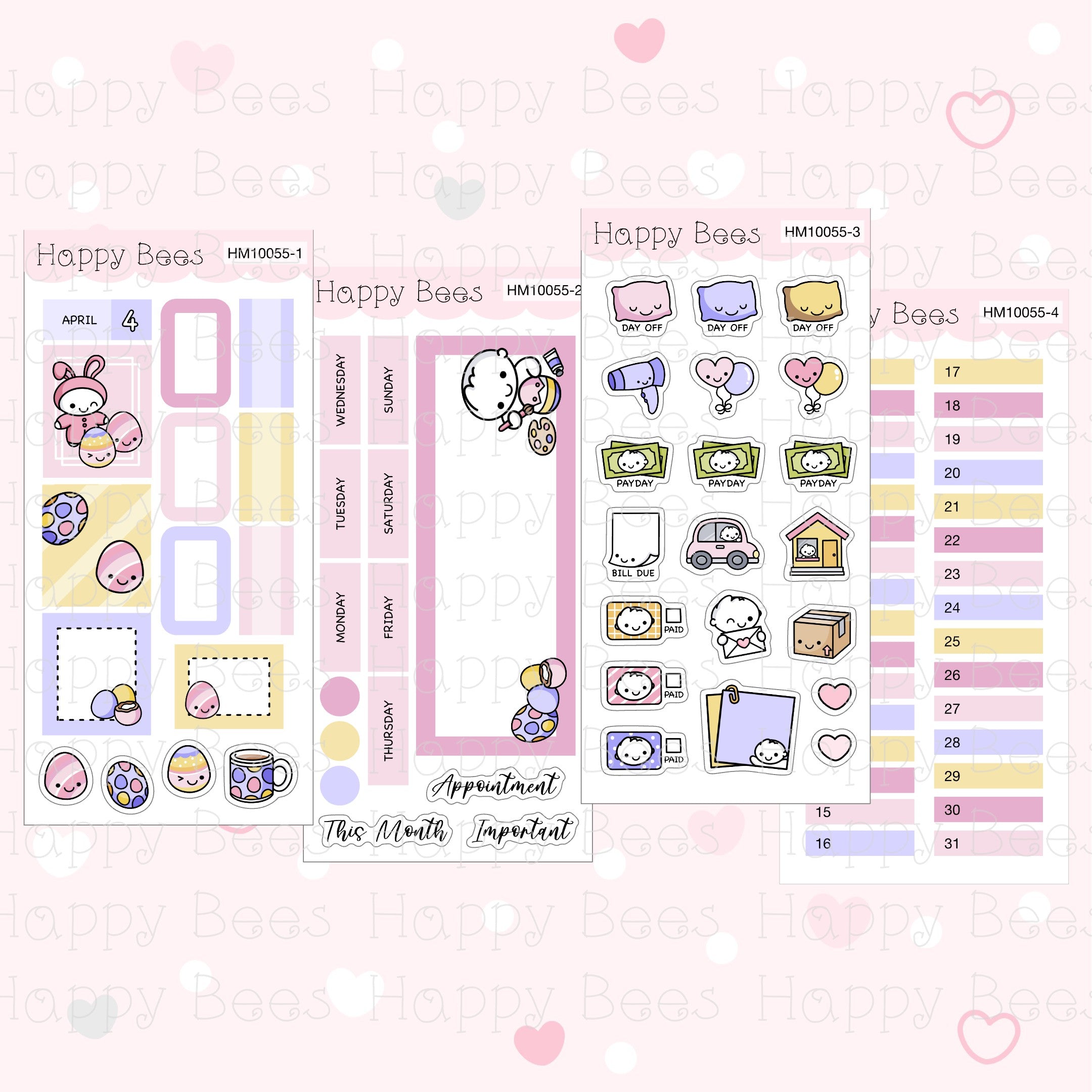 January to June - Hobonichi Weeks Monthly Planner Sticker Kit HM10051-53 / 55-57