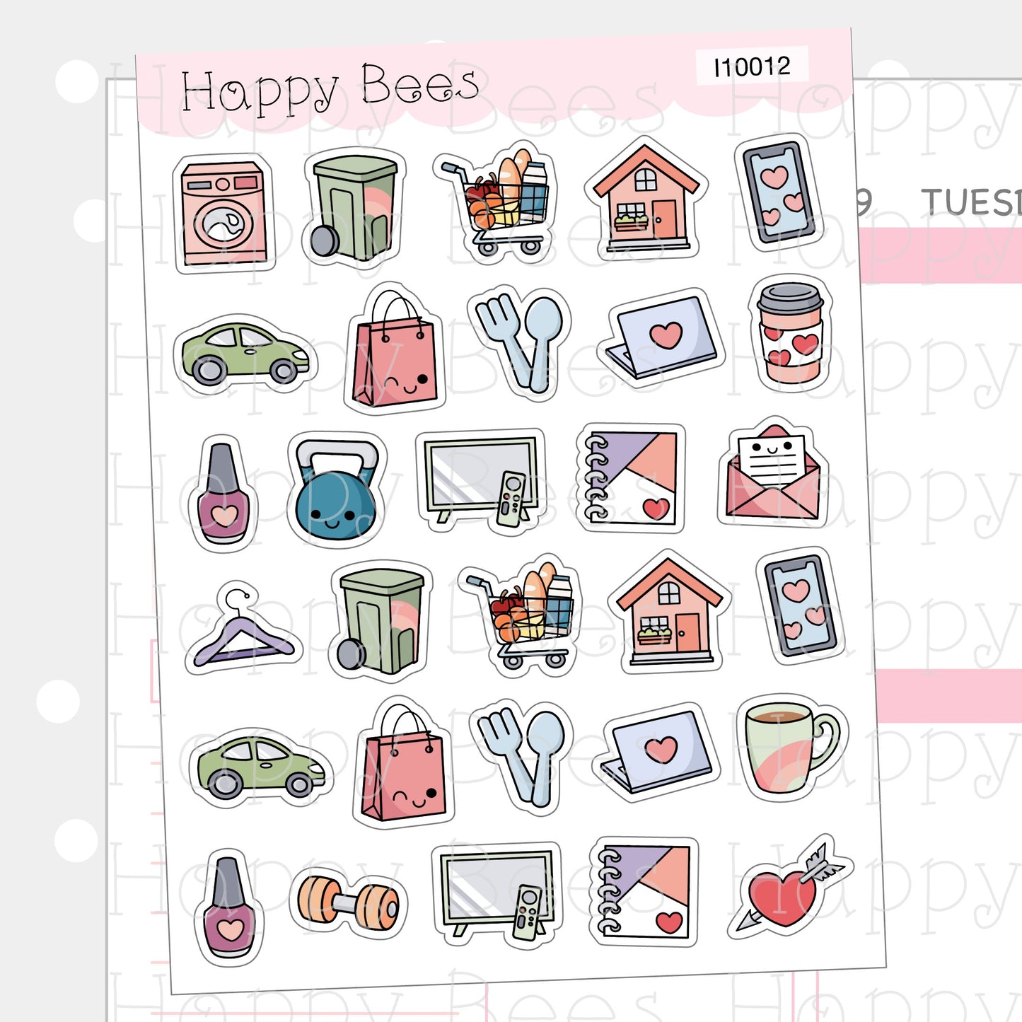 Christmas Everyday Icons - Functional Cute Doodles Planner Stickers I10012