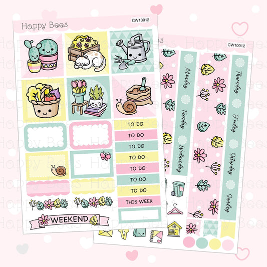 My Little Garden - Hobonichi Cousin Weekly Planner Sticker Kit CW10012