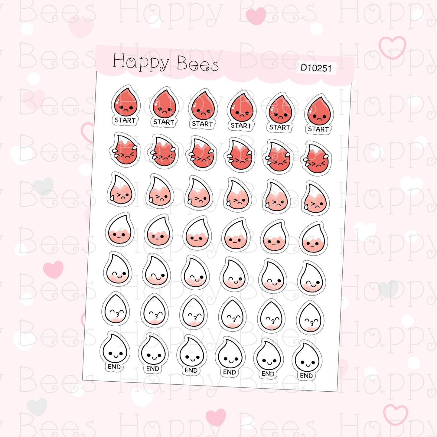 Period Trackers - Cute Doodles Planner Stickers D10251