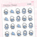Shark Doodles - Cute Period Shark Week Planner Stickers D10299