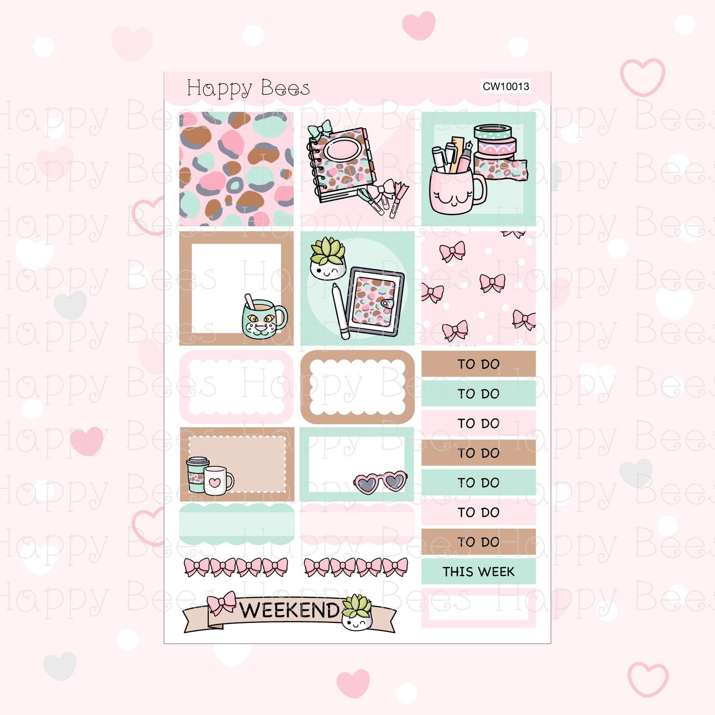 Leopard - Hobonichi Cousin Weekly Planner Sticker Kit CW10013