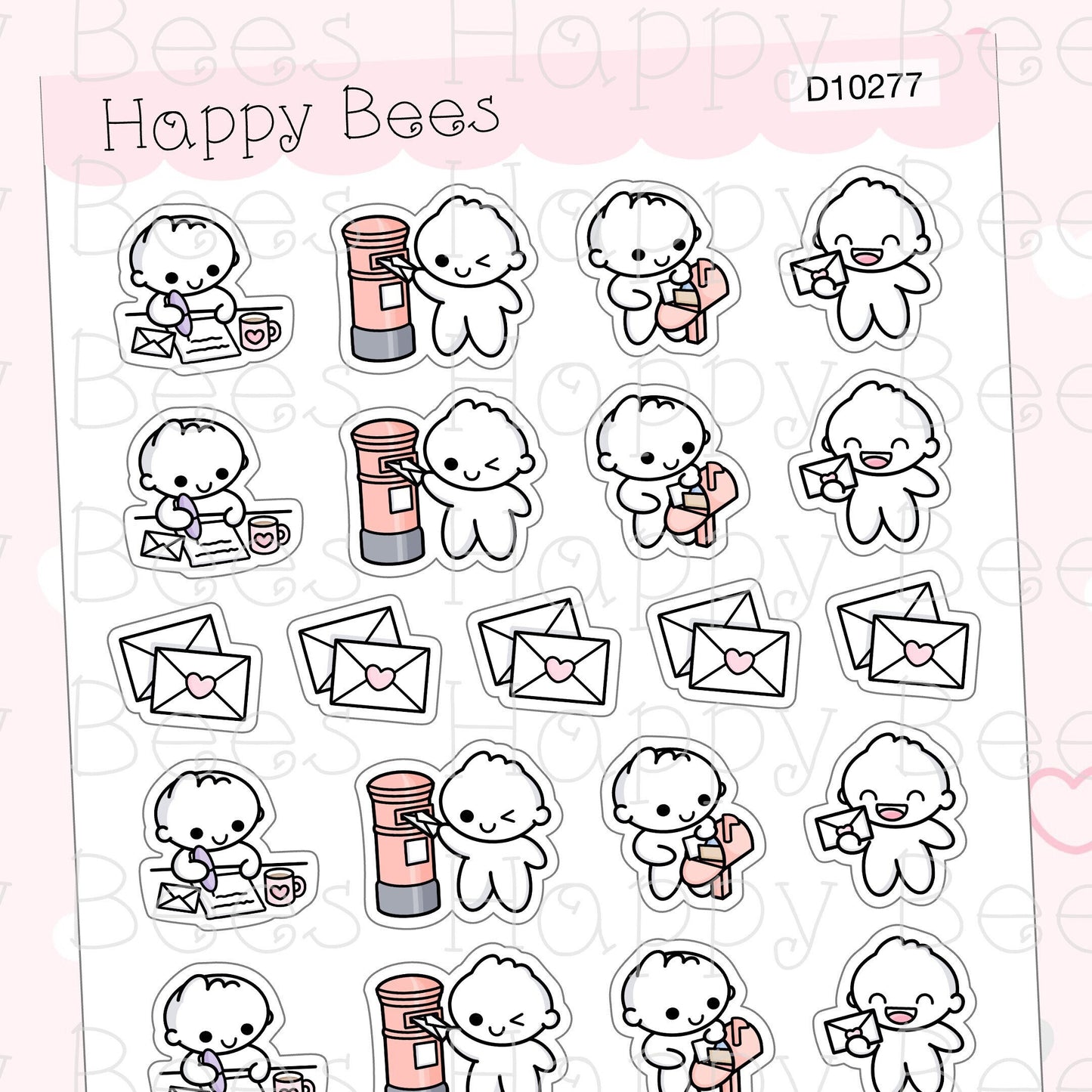 Happy Mail Doodles - Cute Planner Stickers D10277