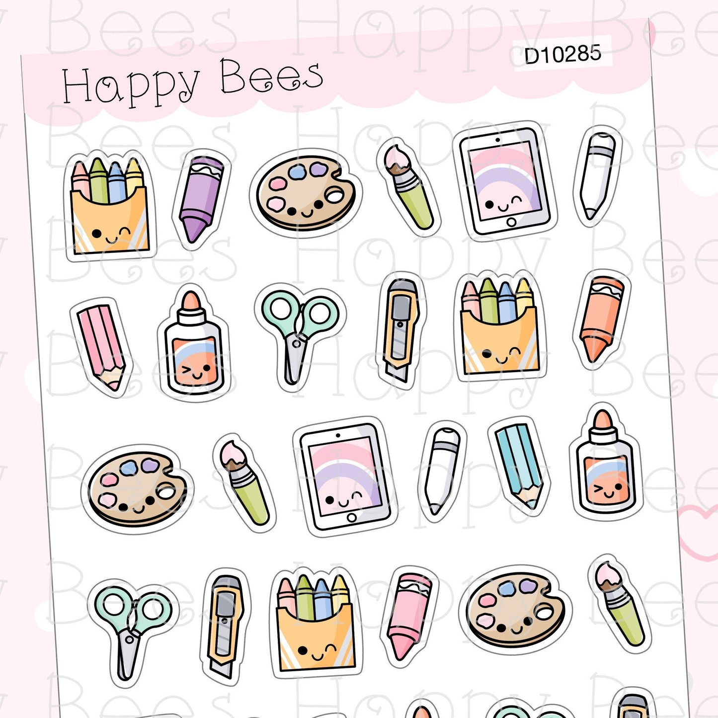 Art & Craft Doodles - Cute Kids Stationery Planner Stickers D10285