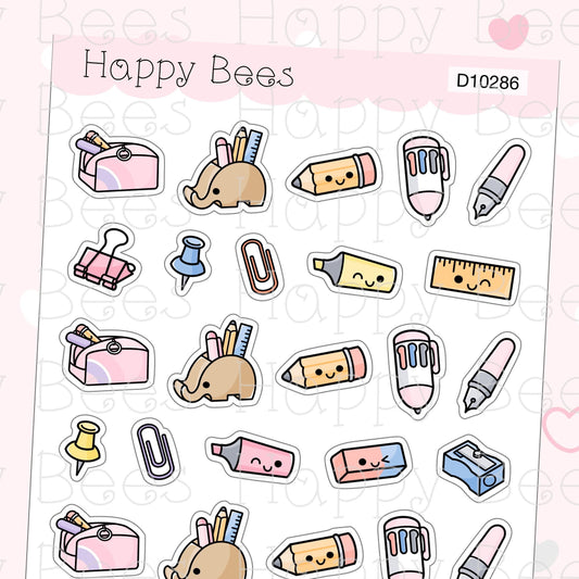 Stationery Doodles - Cute Kids Planner Stickers D10286