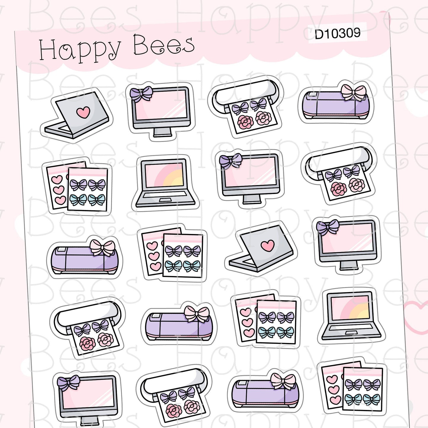 Sticker Making Doodles - Cute Planning Laptop Planner Stickers D10309