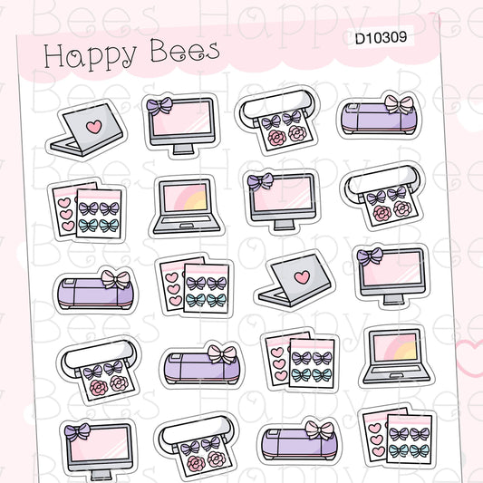 Sticker Making Doodles - Cute Planning Laptop Planner Stickers D10309