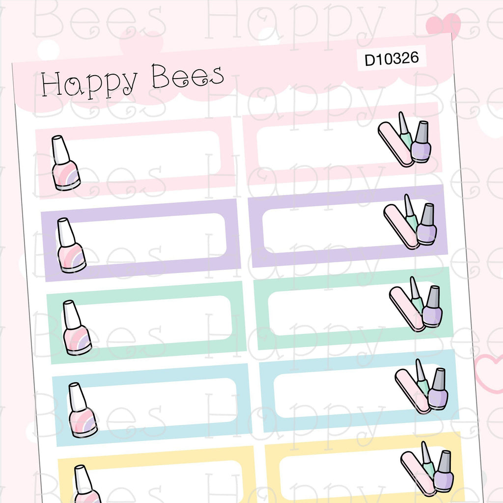 Nail Appointment Boxes - Cute Doodles Beauty Planner Stickers D10326