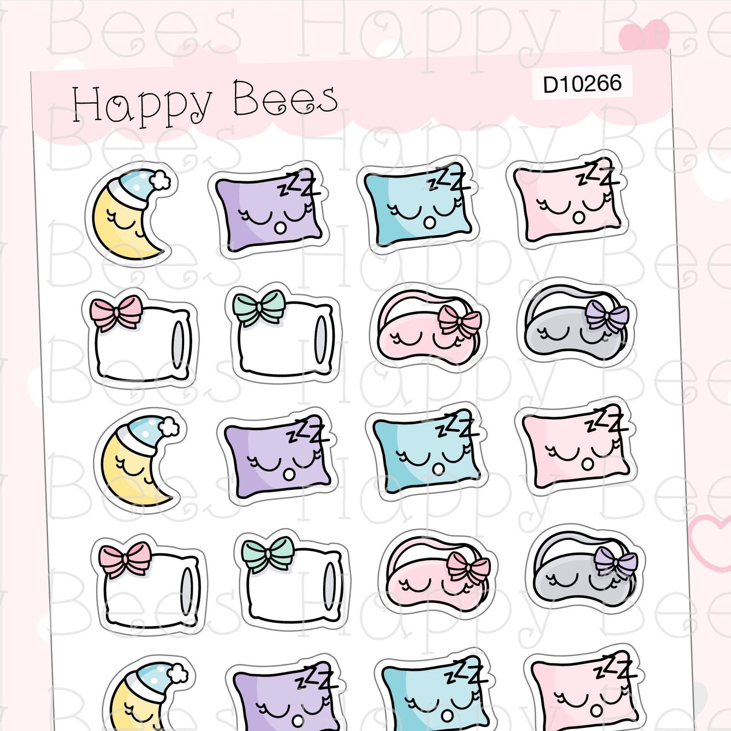 Sleep Doodles - Cute Pillows Day Off Planner Stickers D10266
