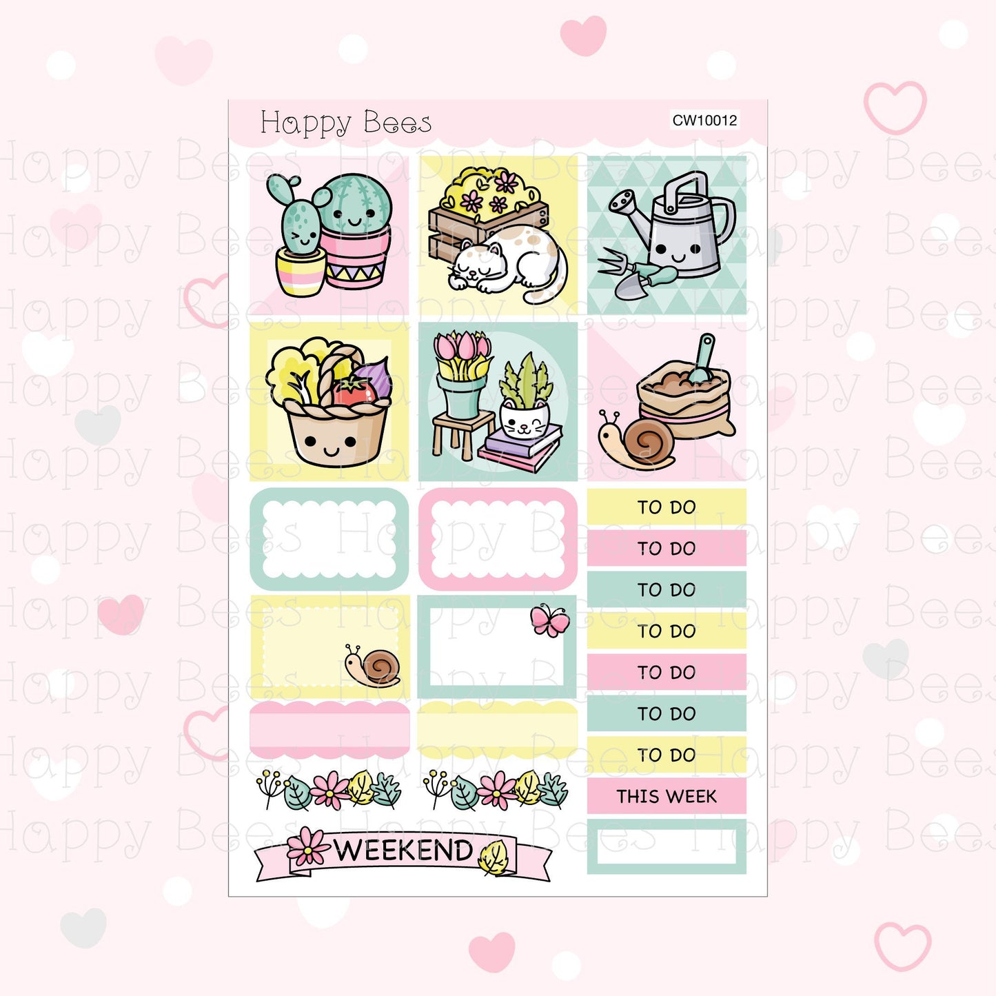 My Little Garden - Hobonichi Cousin Weekly Planner Sticker Kit CW10012