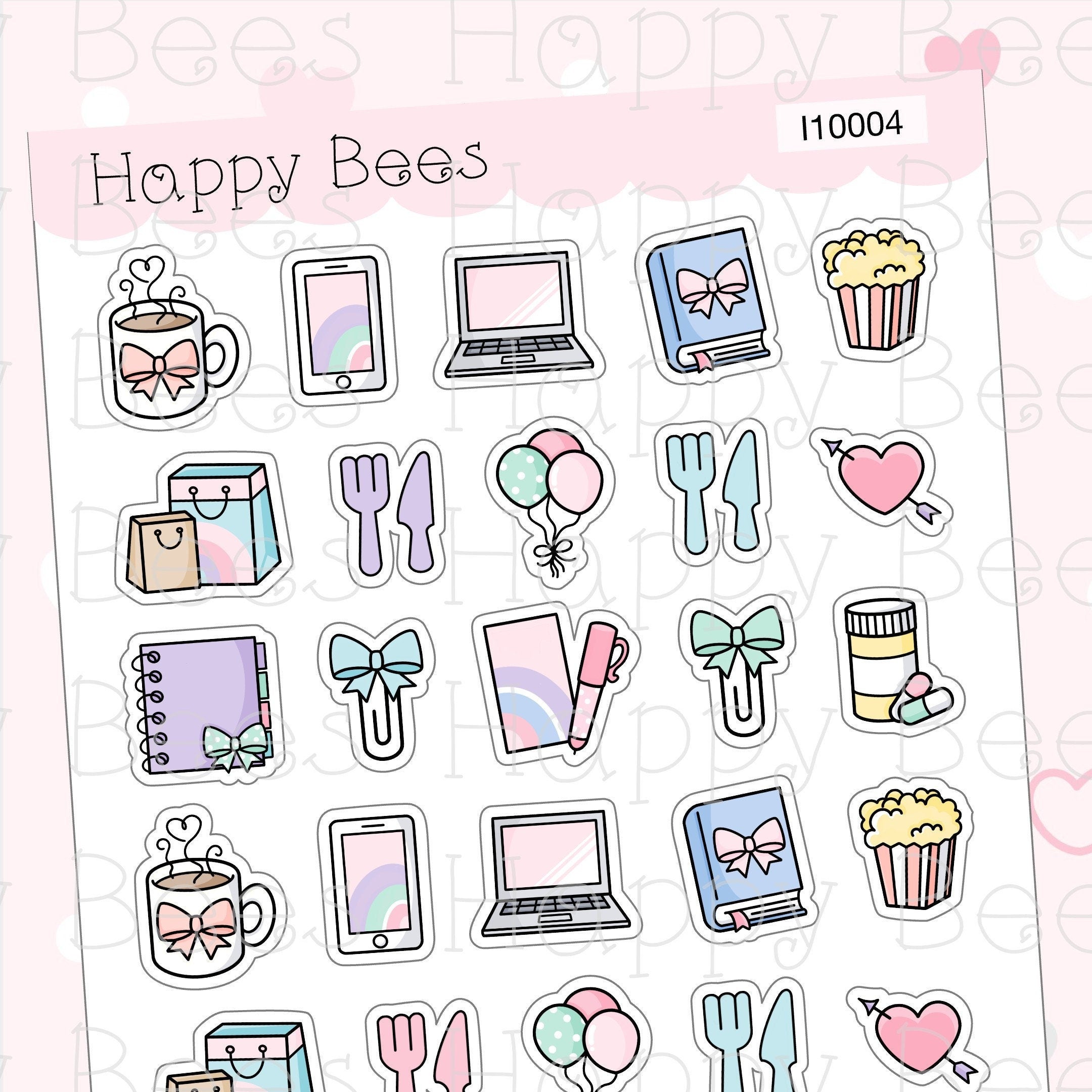 Everyday Icons Vol.2 - Functional Cute Doodles Planner Stickers I10004