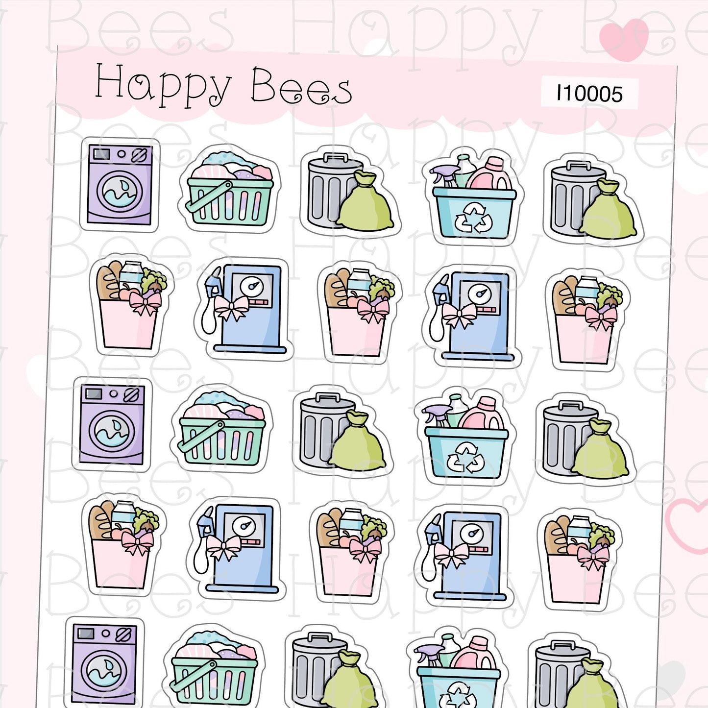 Chores Icons Vol.2 - Functional Cute Doodles Planner Stickers I10005