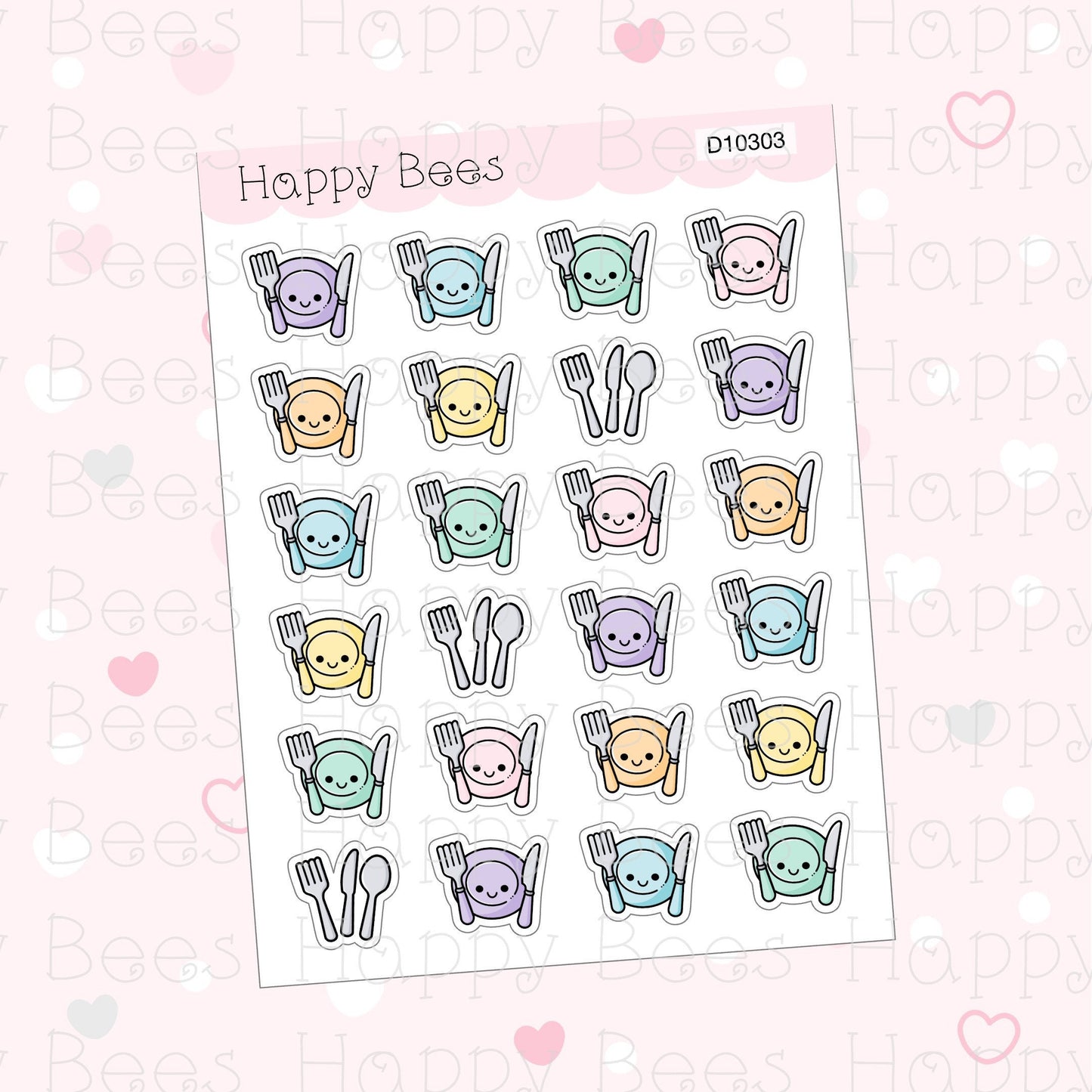 Meal Doodles - Cute Meal Prep Cutlery Planner Stickers D10303