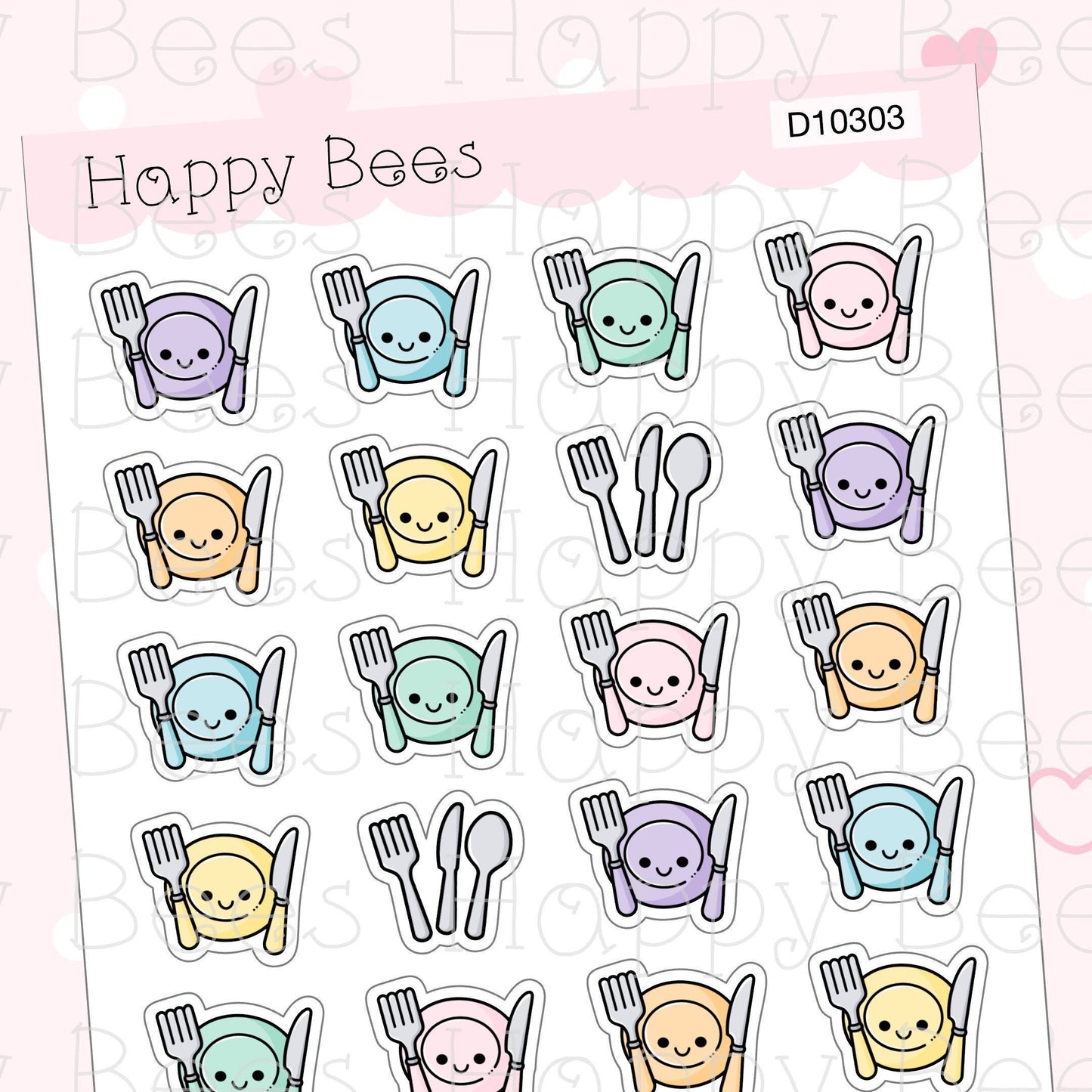 Meal Doodles - Cute Meal Prep Cutlery Planner Stickers D10303