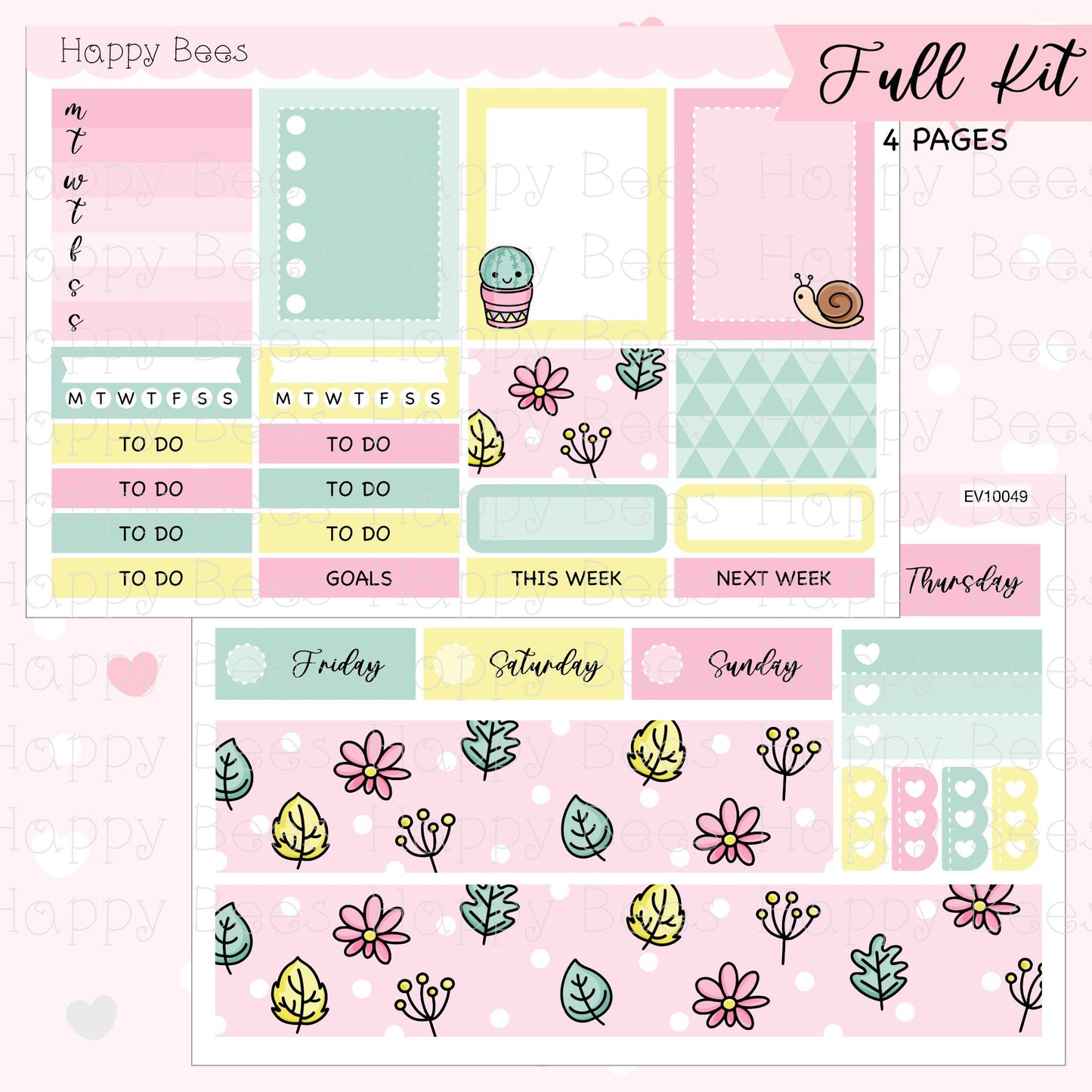 My Little Garden - Vertical Weekly Planner Sticker Kit EV10049