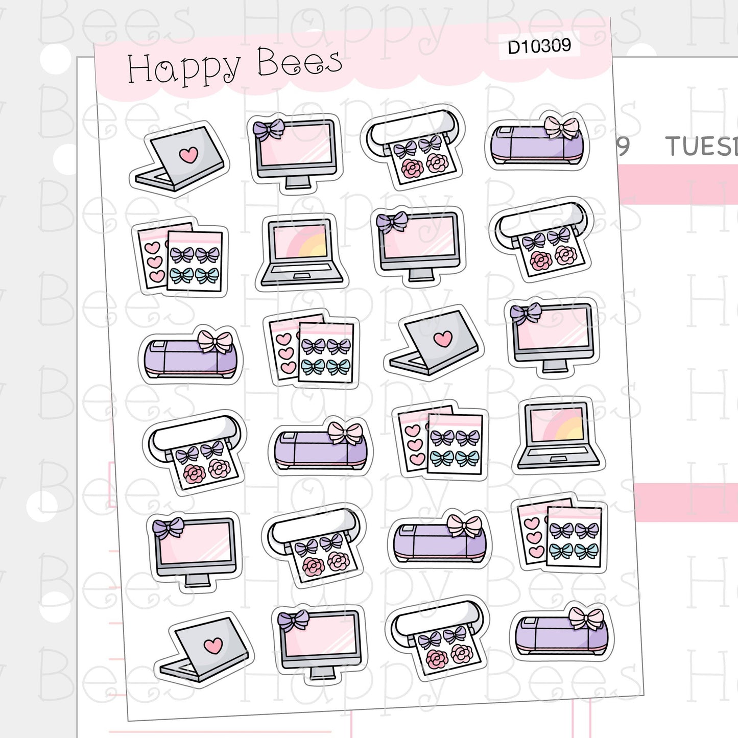 Sticker Making Doodles - Cute Planning Laptop Planner Stickers D10309