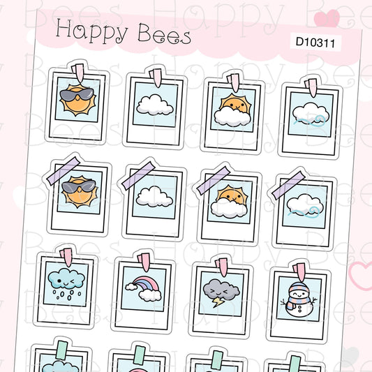 Weather Photo Doodles - Cute Functional Planner Stickers D10311