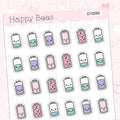 Energy Level Doodles - Cute Battery Planner Stickers D10265