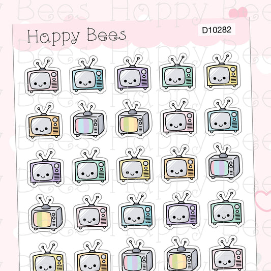 TV Doodles - Cute television Binge Watch Planner Stickers D10282