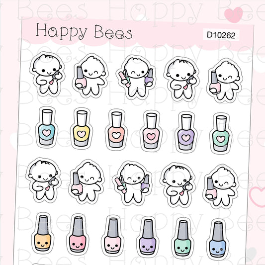 Nail Polish Doodles - Cute Beauty Planner Stickers D10262