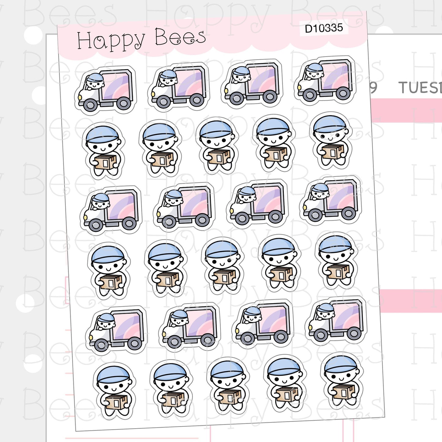 Delivery Doodles - Cute Courier Planner Stickers D10335