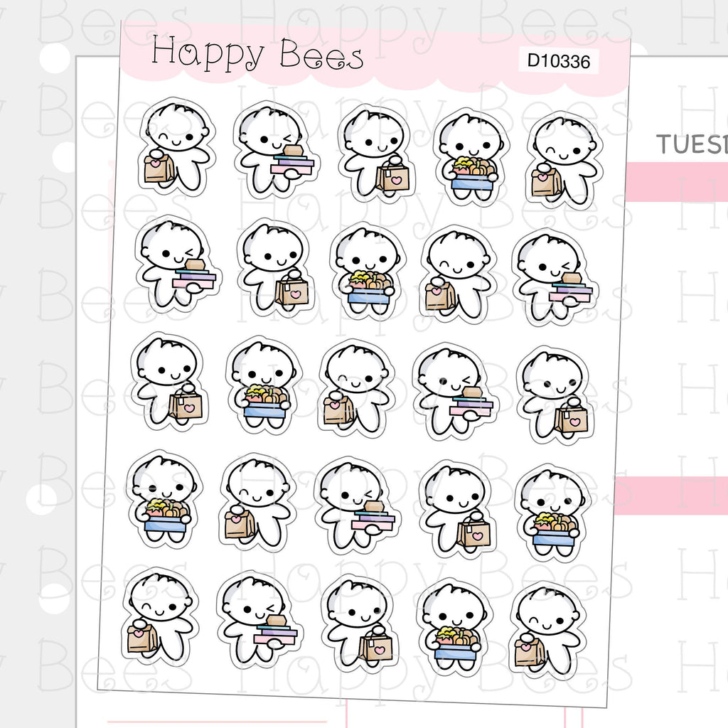 Food Delivery Doodles - Cute Courier Grocery Takeaway Planner Stickers D10336