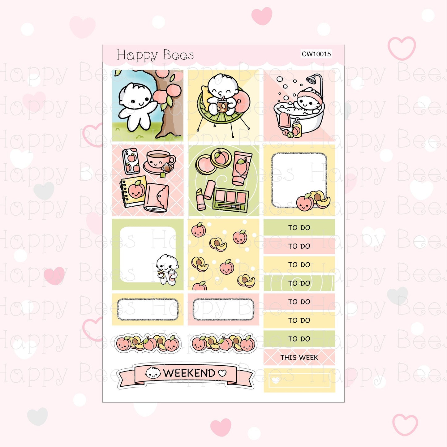 Peachy - Hobonichi Cousin Weekly Planner Sticker Kit CW10015