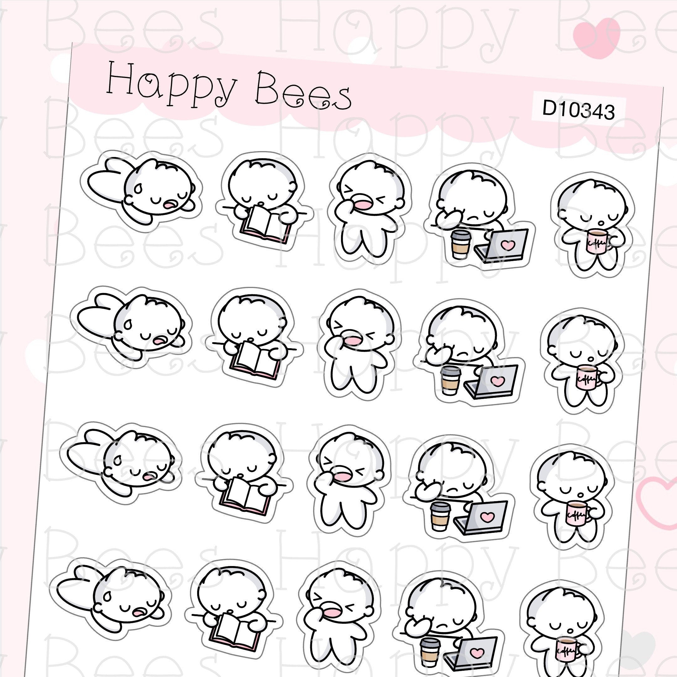 So Tired Doodles - Cute Sleepy Work Planner Stickers D10343